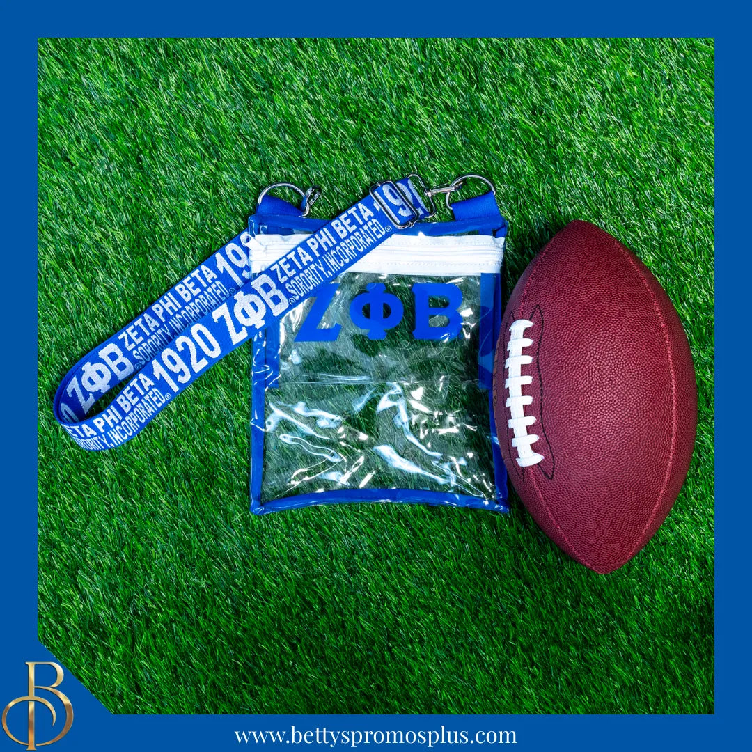 Zeta Phi Beta ΖΦΒ Cross Body Clear Stadium Bag-Zeta Phi Beta Paraphernalia-Zeta Phi Beta Stadium Bag-Betty's Promos Plus