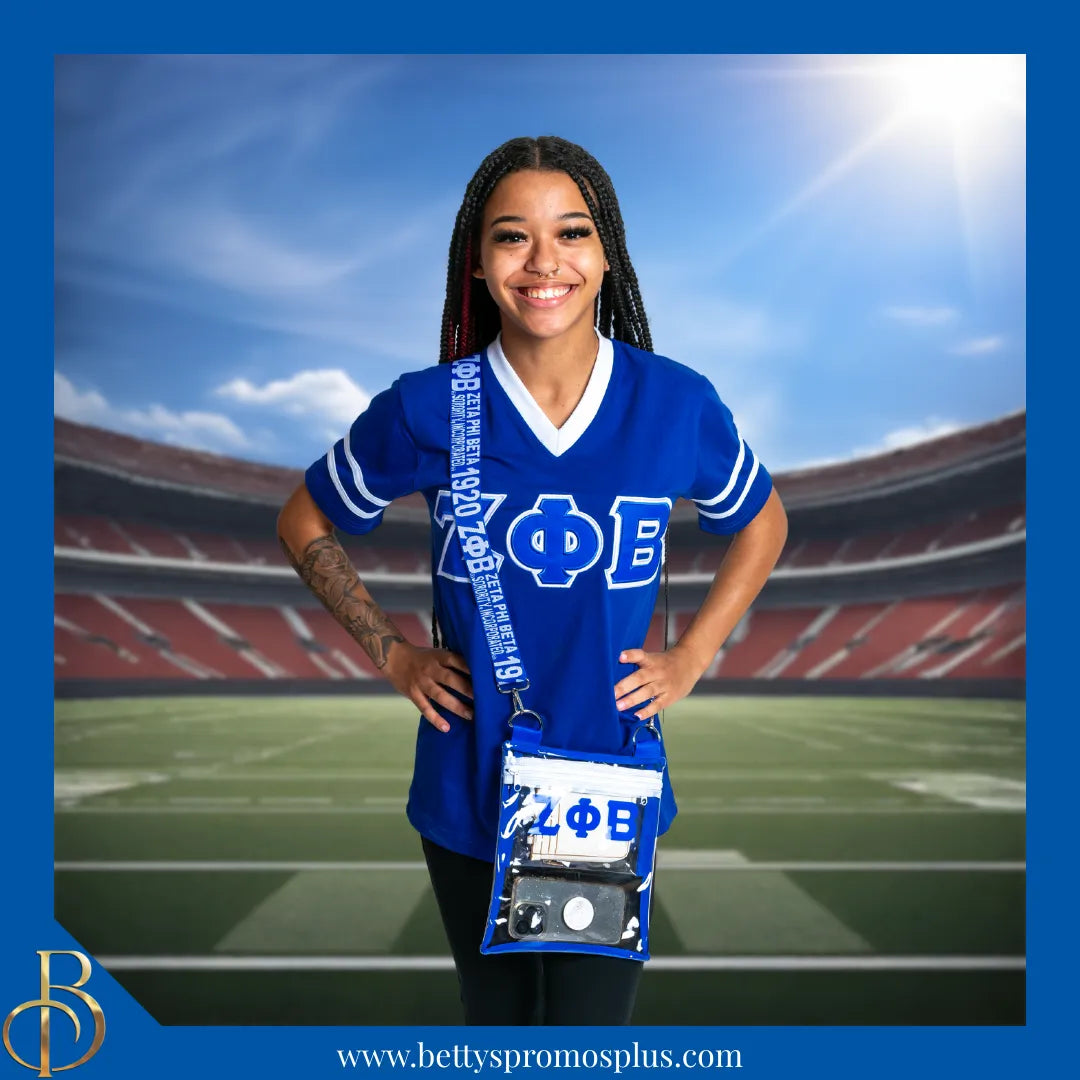 Zeta Phi Beta ΖΦΒ Cross Body Clear Stadium Bag-Zeta Phi Beta Paraphernalia-Zeta Phi Beta Stadium Bag-Betty's Promos Plus