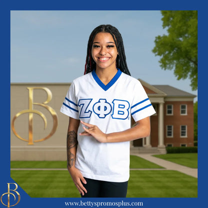 Zeta Phi Beta ΖΦΒ Double Stitched Appliqué Embroidered Jersey T-Shirt-Zeta Phi Beta Paraphernalia-Zeta Phi Beta T-Shirts-Betty's Promos Plus