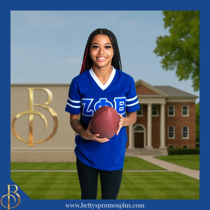 Zeta Phi Beta ΖΦΒ Double Stitched Appliqué Embroidered Jersey T-Shirt-Zeta Phi Beta Paraphernalia-Zeta Phi Beta T-Shirts-Betty's Promos Plus