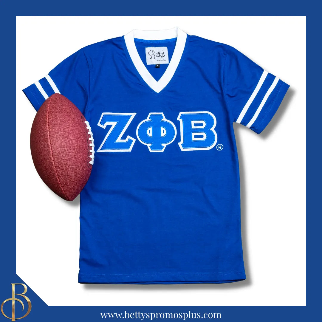 Zeta Phi Beta ΖΦΒ Double Stitched Appliqué Embroidered Jersey T-Shirt-Zeta Phi Beta Paraphernalia-Zeta Phi Beta T-Shirts-Betty's Promos Plus