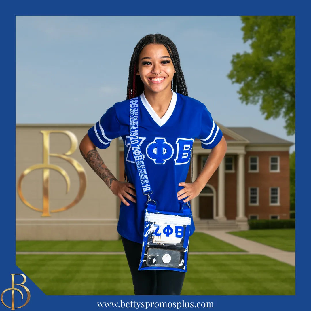 Zeta Phi Beta ΖΦΒ Double Stitched Appliqué Embroidered Jersey T-Shirt-Zeta Phi Beta Paraphernalia-Zeta Phi Beta T-Shirts-Betty's Promos Plus