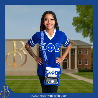 Zeta Phi Beta ΖΦΒ Double Stitched Appliqué Embroidered Jersey T-Shirt-Zeta Phi Beta Paraphernalia-Zeta Phi Beta T-Shirts-Betty's Promos Plus