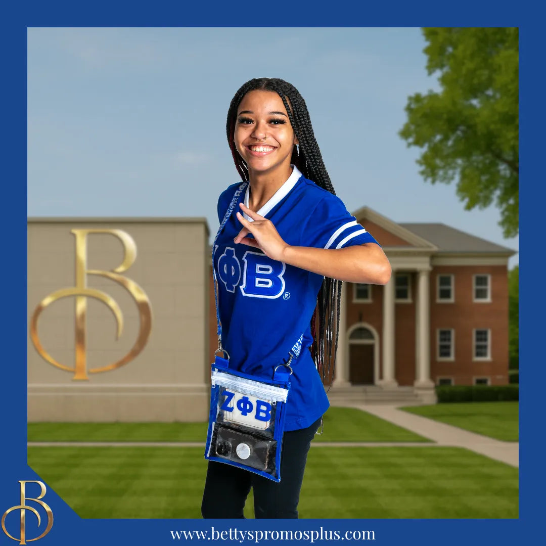 Zeta Phi Beta ΖΦΒ Double Stitched Appliqué Embroidered Jersey T-Shirt-Zeta Phi Beta Paraphernalia-Zeta Phi Beta T-Shirts-Betty's Promos Plus