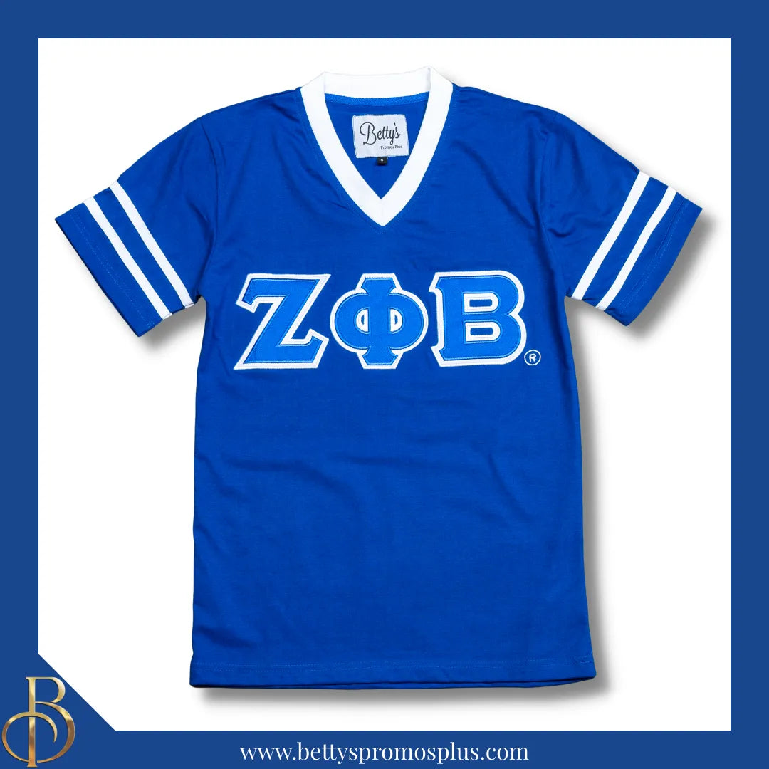 Zeta Phi Beta ΖΦΒ Double Stitched Appliqué Embroidered Jersey T-Shirt-Zeta Phi Beta Paraphernalia-Zeta Phi Beta T-Shirts-Betty's Promos Plus