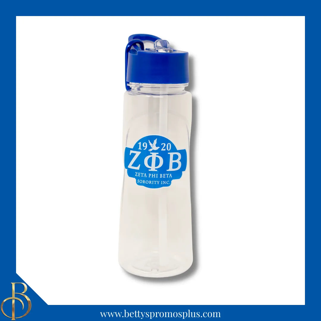 Zeta Phi Beta ΖΦΒ Eastman Tritan 24 oz Plastic Water Bottle-Blue-Zeta Phi Beta Paraphernalia-Zeta Phi Beta Water Bottle-Betty's Promos Plus