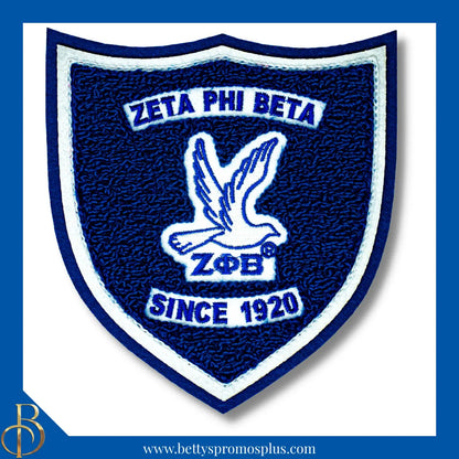 Zeta Phi Beta ΖΦΒ Embroidered Crest Chenille Patch-Blue-Zeta Phi Beta Paraphernalia-Zeta Phi Beta Patch-Betty's Promos Plus