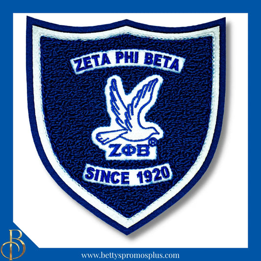 Zeta Phi Beta ΖΦΒ Embroidered Crest Chenille Patch-Blue-Zeta Phi Beta Paraphernalia-Zeta Phi Beta Patch-Betty's Promos Plus