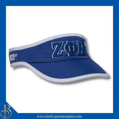Zeta Phi Beta ΖΦΒ Embroidered Greek Letter Featherlight Moisture Wicking Visor-Blue-Zeta Phi Beta Paraphernalia-Zeta Phi Beta Visor-Betty's Promos Plus