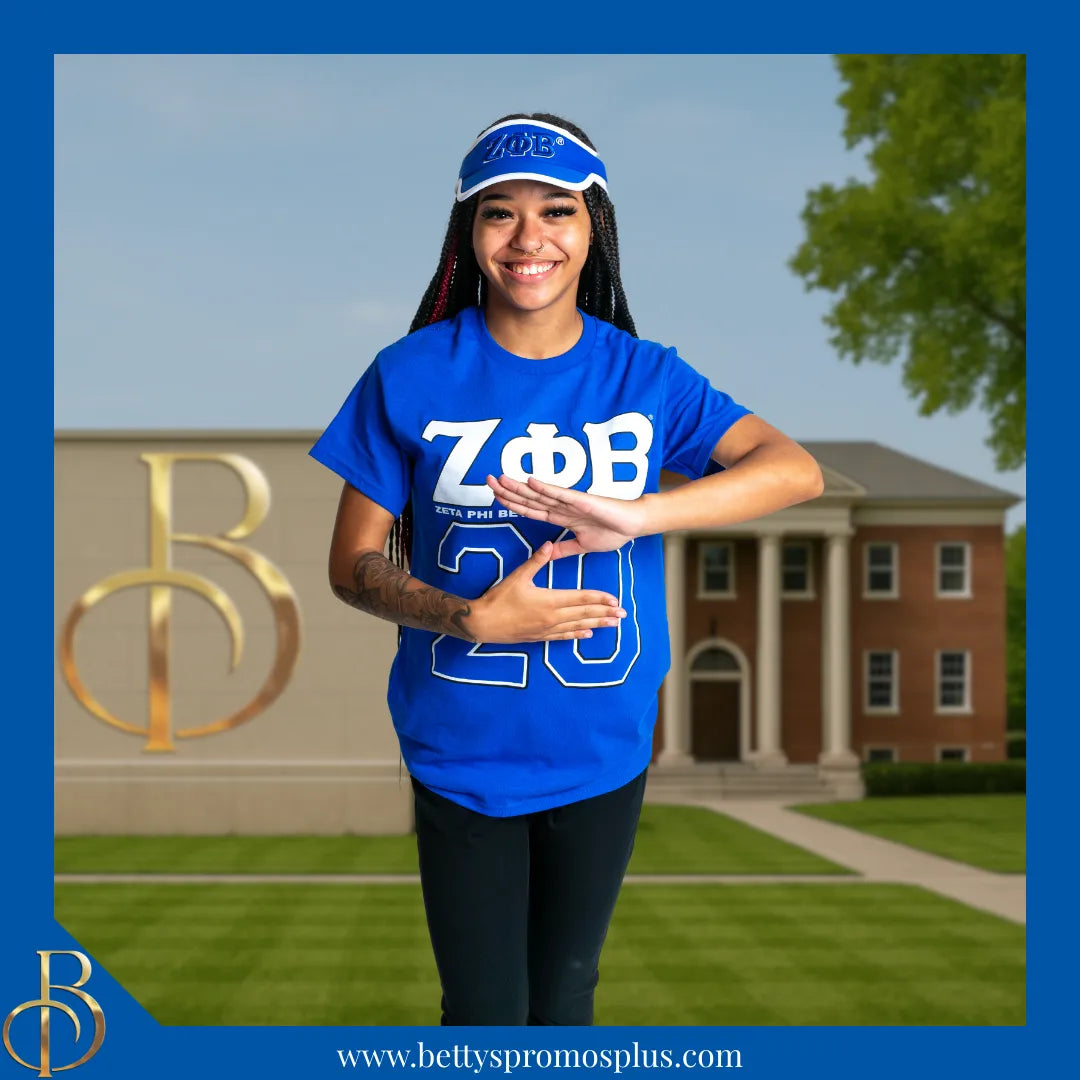 Zeta Phi Beta ΖΦΒ Embroidered Greek Letter Featherlight Moisture Wicking Visor-Zeta Phi Beta Paraphernalia-Zeta Phi Beta Visor-Betty's Promos Plus