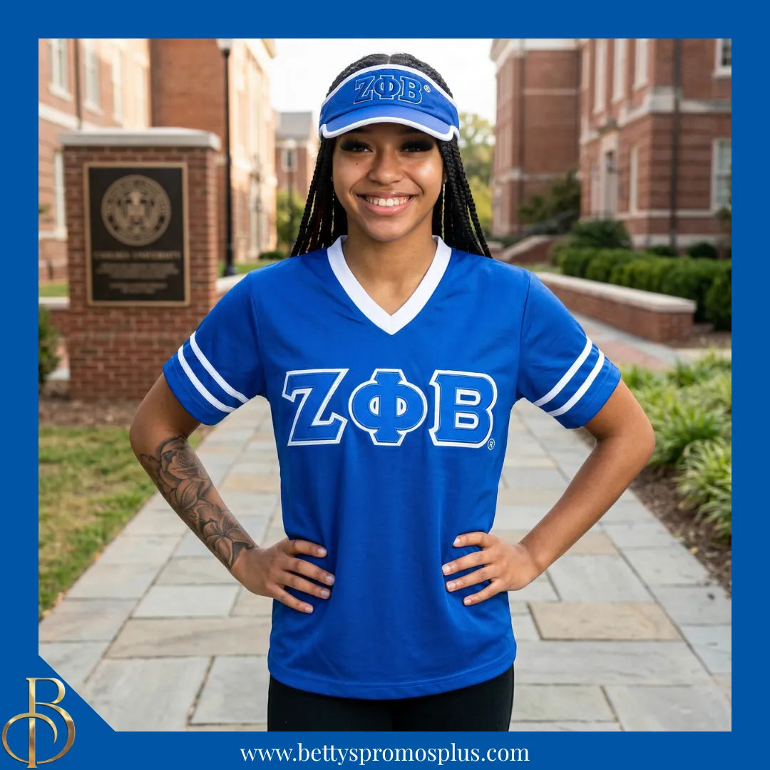 Zeta Phi Beta ΖΦΒ Embroidered Greek Letter Featherlight Moisture Wicking Visor-Zeta Phi Beta Paraphernalia-Zeta Phi Beta Visor-Betty's Promos Plus