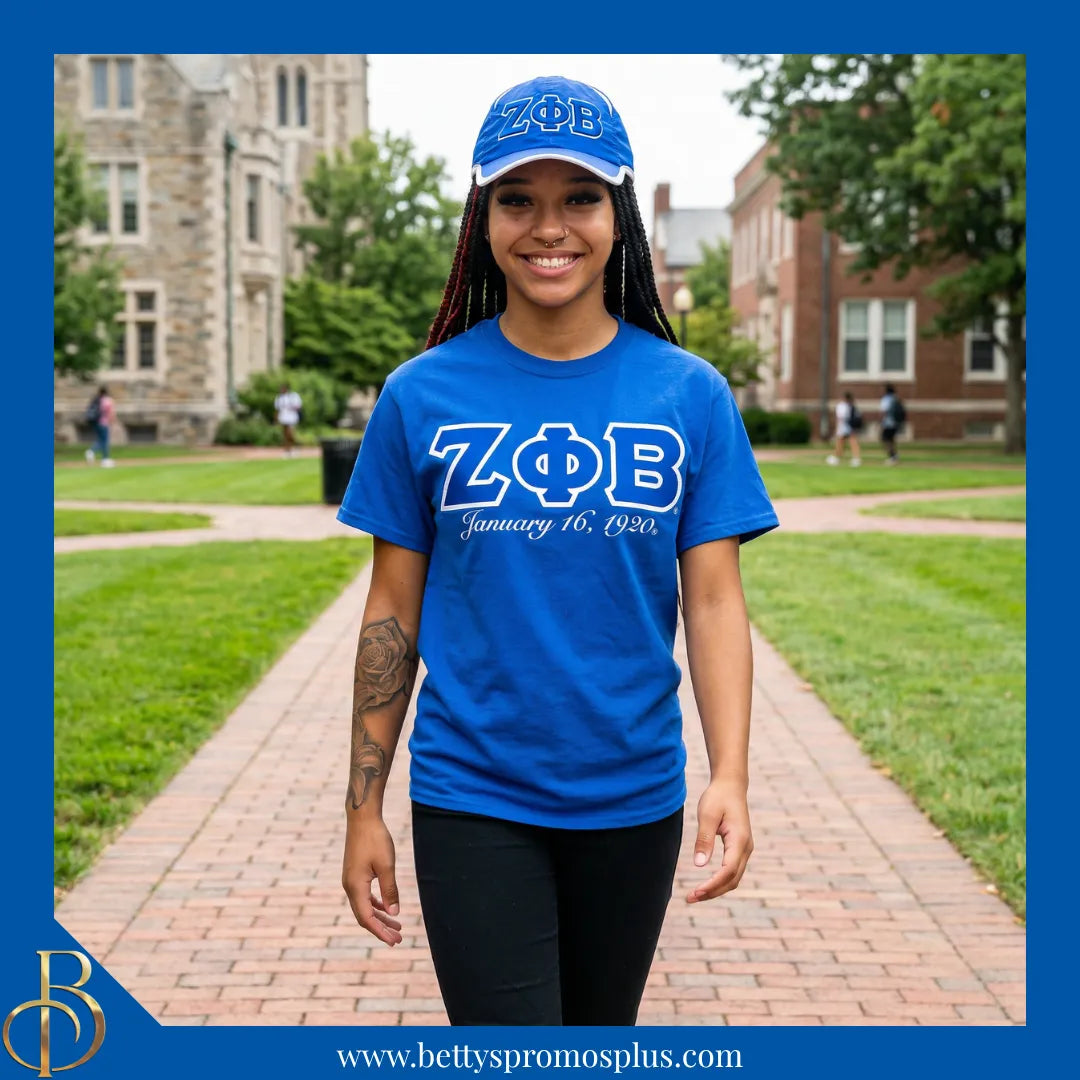 Zeta Phi Beta ΖΦΒ Embroidered Greek Letters Featherlight Moisture Wicking Hat-Zeta Phi Beta Paraphernalia-Zeta Phi Beta Hats-Betty's Promos Plus