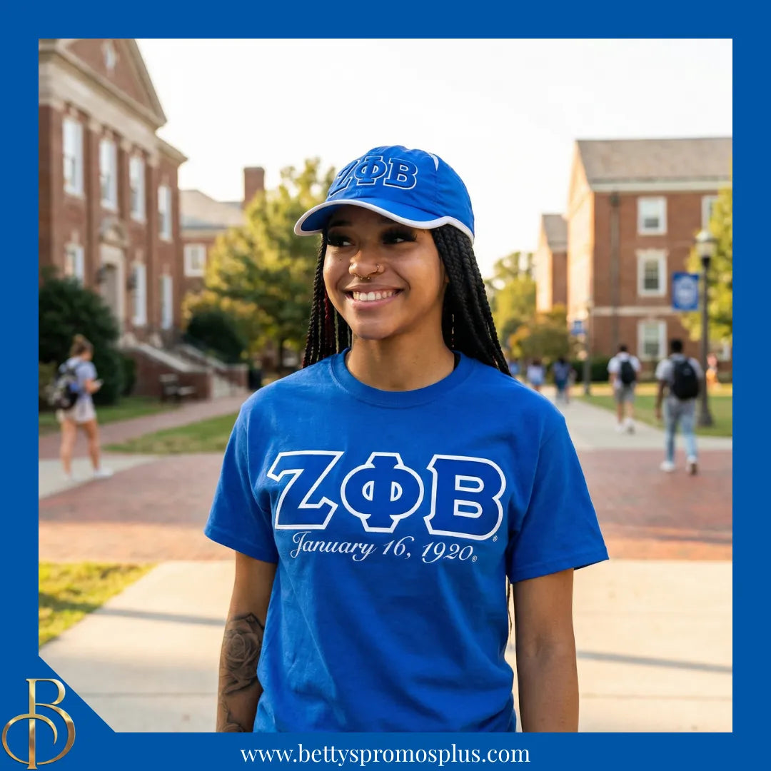 Zeta Phi Beta ΖΦΒ Embroidered Greek Letters Featherlight Moisture Wicking Hat-Zeta Phi Beta Paraphernalia-Zeta Phi Beta Hats-Betty's Promos Plus