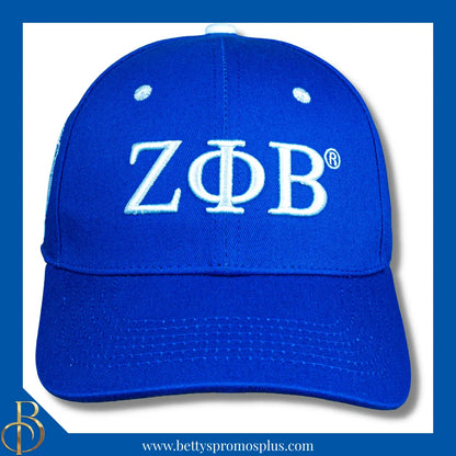 Zeta Phi Beta ΖΦΒ Embroidered Shield Baseball Cap-Zeta Phi Beta Paraphernalia-Zeta Phi Beta Hats-Betty's Promos Plus