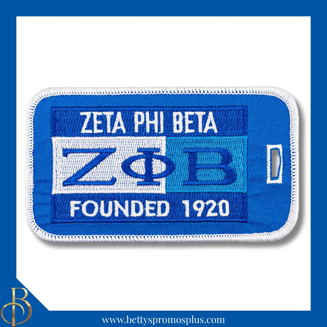 Zeta Phi Beta ΖΦΒ Founded 1920 Embroidered Luggage Tag-Blue-Zeta Phi Beta Paraphernalia-Zeta Phi Beta Luggage Tag-Betty's Promos Plus
