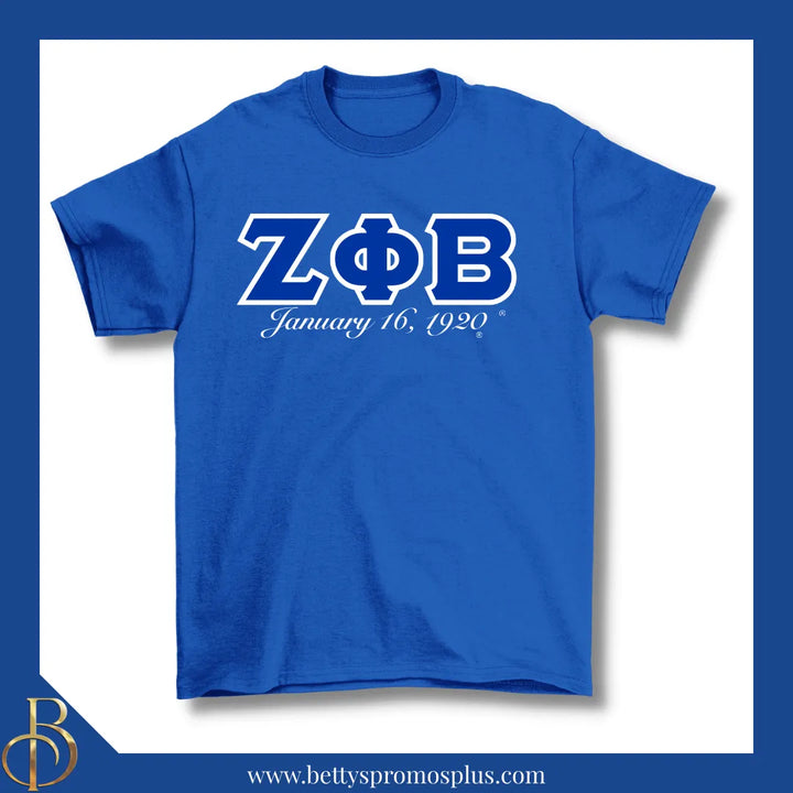 Zeta Phi Beta ΖΦΒ Founding Date Screen Printed T-Shirt