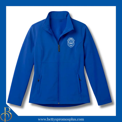 Zeta Phi Beta ΖΦΒ Full-Zip Water Resistant Rain Jacket with Embroidered Shield-Blue-Small-Zeta Phi Beta Paraphernalia-Zeta Phi Beta Rain Coats-Betty's Promos Plus