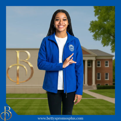 Zeta Phi Beta ΖΦΒ Full-Zip Water Resistant Rain Jacket with Embroidered Shield-Zeta Phi Beta Paraphernalia-Zeta Phi Beta Rain Coats-Betty's Promos Plus
