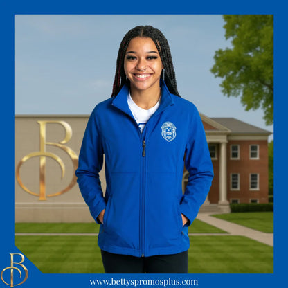 Zeta Phi Beta ΖΦΒ Full-Zip Water Resistant Rain Jacket with Embroidered Shield-Zeta Phi Beta Paraphernalia-Zeta Phi Beta Rain Coats-Betty's Promos Plus