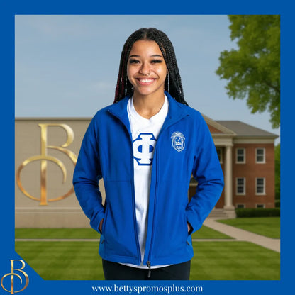 Zeta Phi Beta ΖΦΒ Full-Zip Water Resistant Rain Jacket with Embroidered Shield-Zeta Phi Beta Paraphernalia-Zeta Phi Beta Rain Coats-Betty's Promos Plus