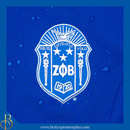Zeta Phi Beta ΖΦΒ Full-Zip Water Resistant Rain Jacket with Embroidered Shield-Zeta Phi Beta Paraphernalia-Zeta Phi Beta Rain Coats-Betty's Promos Plus