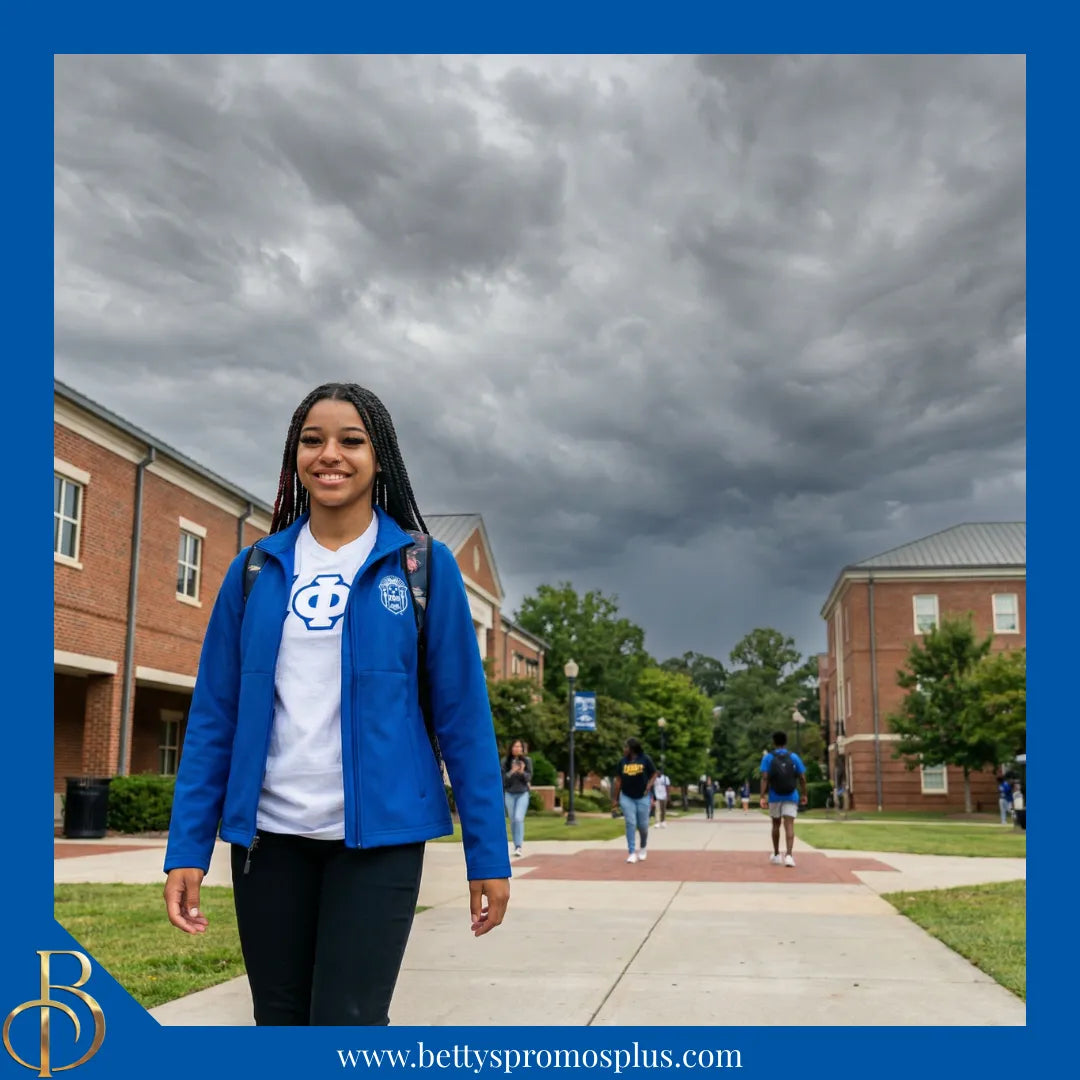 Zeta Phi Beta ΖΦΒ Full-Zip Water Resistant Rain Jacket with Embroidered Shield-Zeta Phi Beta Paraphernalia-Zeta Phi Beta Rain Coats-Betty's Promos Plus
