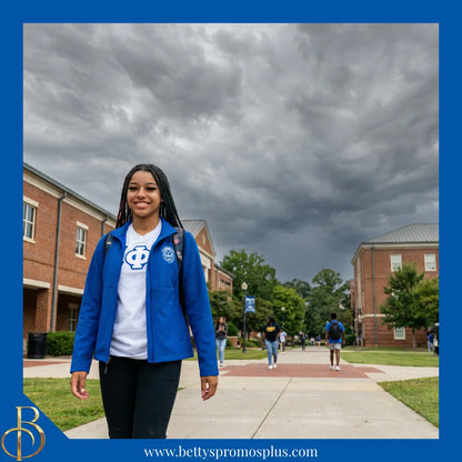Zeta Phi Beta ΖΦΒ Full-Zip Water Resistant Rain Jacket with Embroidered Shield-Zeta Phi Beta Paraphernalia-Zeta Phi Beta Rain Coats-Betty's Promos Plus