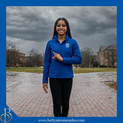 Zeta Phi Beta ΖΦΒ Full-Zip Water Resistant Rain Jacket with Embroidered Shield-Zeta Phi Beta Paraphernalia-Zeta Phi Beta Rain Coats-Betty's Promos Plus