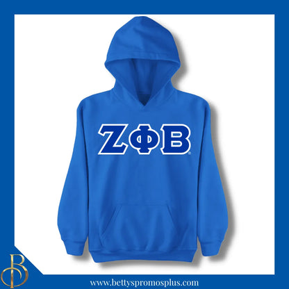 Zeta Phi Beta ΖΦΒ Greek Letter Double-Stitched Embroidered Hoodie-Blue-Small-Zeta Phi Beta Paraphernalia-Zeta Phi Beta Hoodie-Betty's Promos Plus