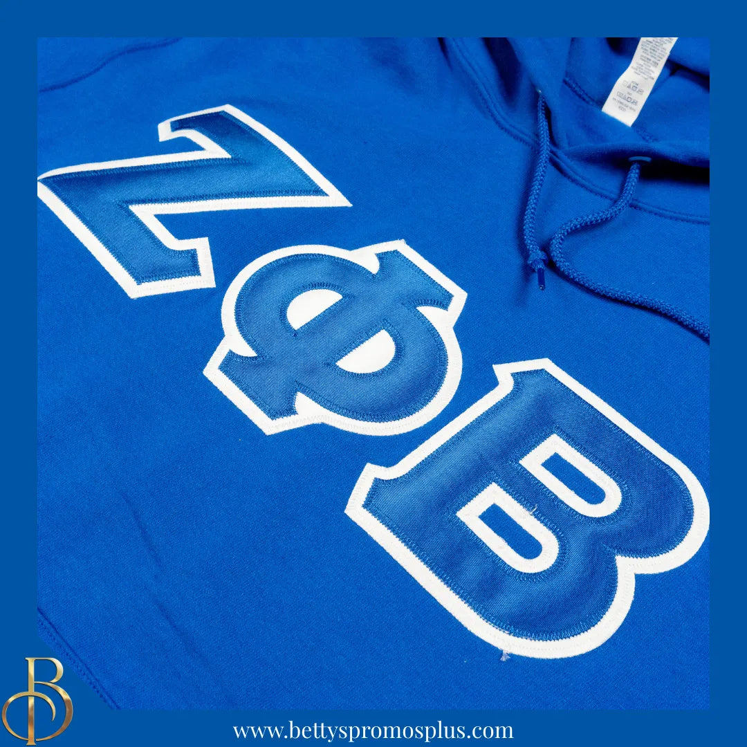 Zeta Phi Beta ΖΦΒ Greek Letter Double-Stitched Embroidered Hoodie-Zeta Phi Beta Paraphernalia-Zeta Phi Beta Hoodie-Betty's Promos Plus