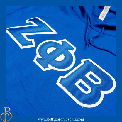 Zeta Phi Beta ΖΦΒ Greek Letter Double-Stitched Embroidered Hoodie-Zeta Phi Beta Paraphernalia-Zeta Phi Beta Hoodie-Betty's Promos Plus