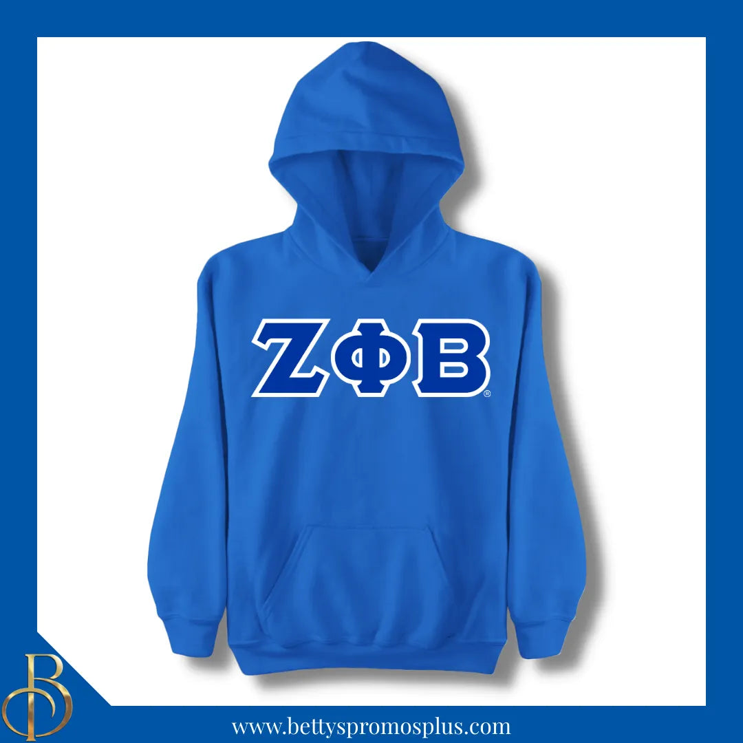 Zeta Phi Beta ΖΦΒ Greek Letter Double-Stitched Embroidered Hoodie-Zeta Phi Beta Paraphernalia-Zeta Phi Beta Hoodie-Betty's Promos Plus
