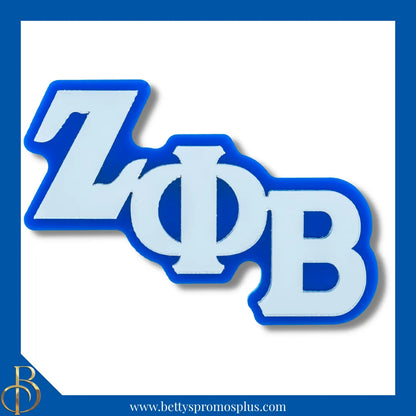 Zeta Phi Beta ΖΦΒ Greek Letters Acrylic Lapel Pin-Blue-Large-Zeta Phi Beta Paraphernalia-Zeta Phi Beta Lapel Pin-Betty's Promos Plus