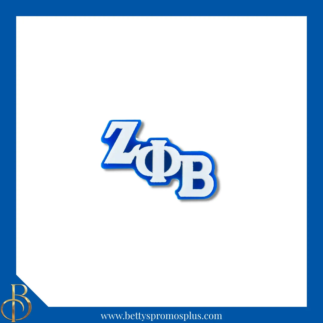 Zeta Phi Beta ΖΦΒ Greek Letters Acrylic Lapel Pin-Blue-Small-Zeta Phi Beta Paraphernalia-Zeta Phi Beta Lapel Pin-Betty's Promos Plus