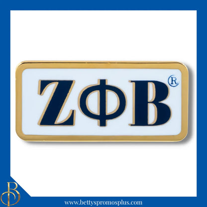 Zeta Phi Beta ΖΦΒ Greek Letters Bar Lapel Pin-White-Zeta Phi Beta Paraphernalia-Zeta Phi Beta Lapel Pin-Betty's Promos Plus