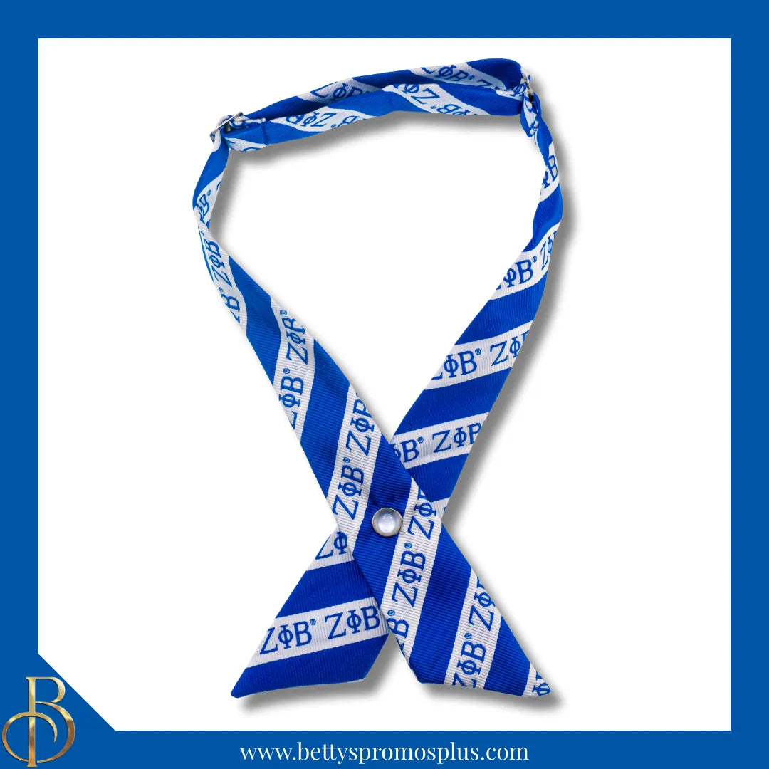 Zeta Phi Beta ΖΦΒ Greek Letters Crossover Bow Tie-Blue-Zeta Phi Beta Paraphernalia-Zeta Phi Beta Bow Tie-Betty's Promos Plus