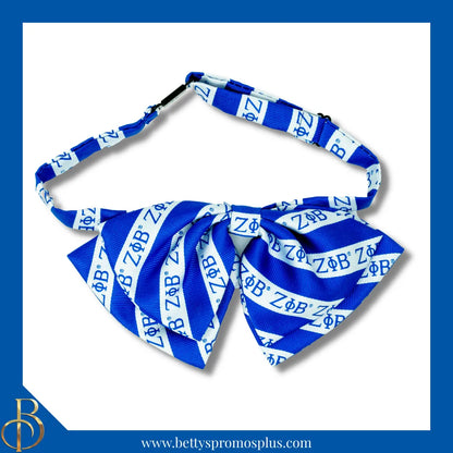 Zeta Phi Beta ΖΦΒ Greek Letters Floppy Bowtie-Blue-Zeta Phi Beta Paraphernalia-Zeta Phi Beta Bow Tie-Betty's Promos Plus