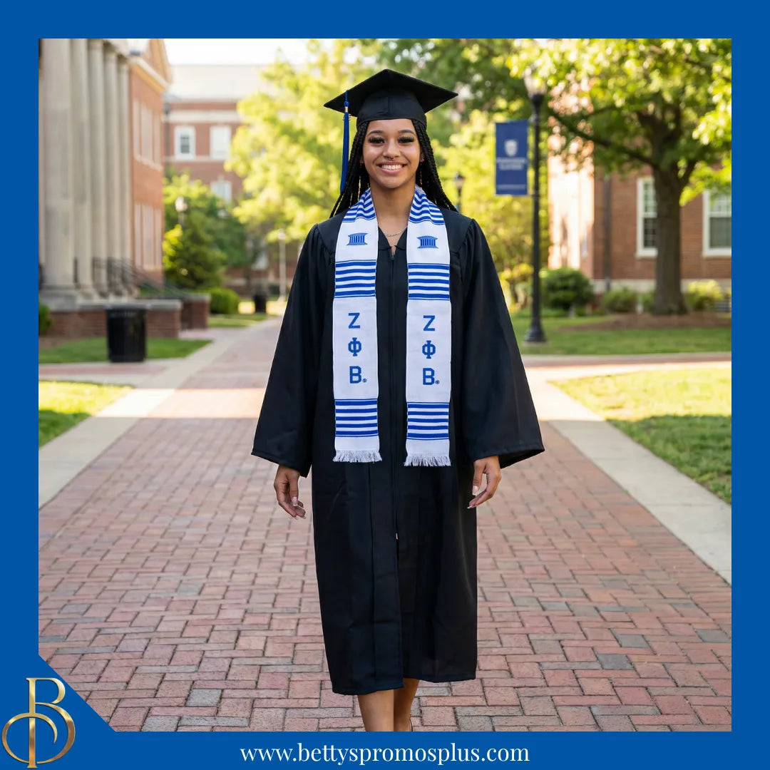 Zeta Phi Beta ΖΦΒ Greek Letters Kente Cloth Graduation Stole – Betty's ...
