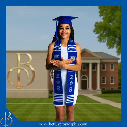 Zeta Phi Beta ΖΦΒ Greek Letters Kente Cloth Graduation Stole-Zeta Phi Beta Paraphernalia-Zeta Phi Beta Graduation Stole-Betty's Promos Plus