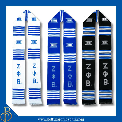 Zeta Phi Beta ΖΦΒ Greek Letters Kente Cloth Graduation Stole-Zeta Phi Beta Paraphernalia-Zeta Phi Beta Graduation Stole-Betty's Promos Plus