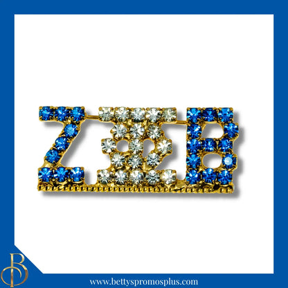 Zeta Phi Beta ΖΦΒ Greek Letters Rhinestone Pin-Zeta Phi Beta Paraphernalia-Zeta Phi Beta Rhinestone Pin-Betty's Promos Plus