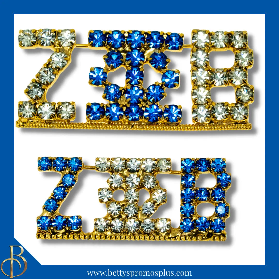 Zeta Phi Beta ΖΦΒ Greek Letters Rhinestone Pin-Zeta Phi Beta Paraphernalia-Zeta Phi Beta Rhinestone Pin-Betty's Promos Plus