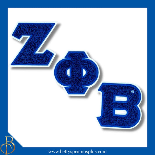 Zeta Phi Beta ΖΦΒ Greek Letters Set of 3 Chenille Letter Patch Set for Jackets-Blue-Zeta Phi Beta Paraphernalia-Zeta Phi Beta Patch-Betty's Promos Plus