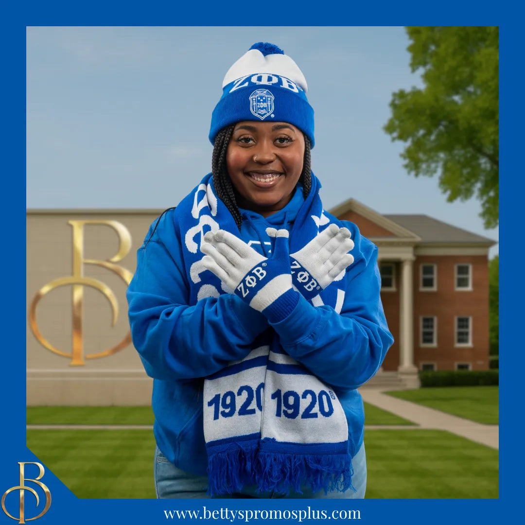 Zeta Phi Beta ΖΦΒ Knit Touch Screen Gloves-Zeta Phi Beta Paraphernalia-Zeta Phi Beta Gloves-Betty's Promos Plus