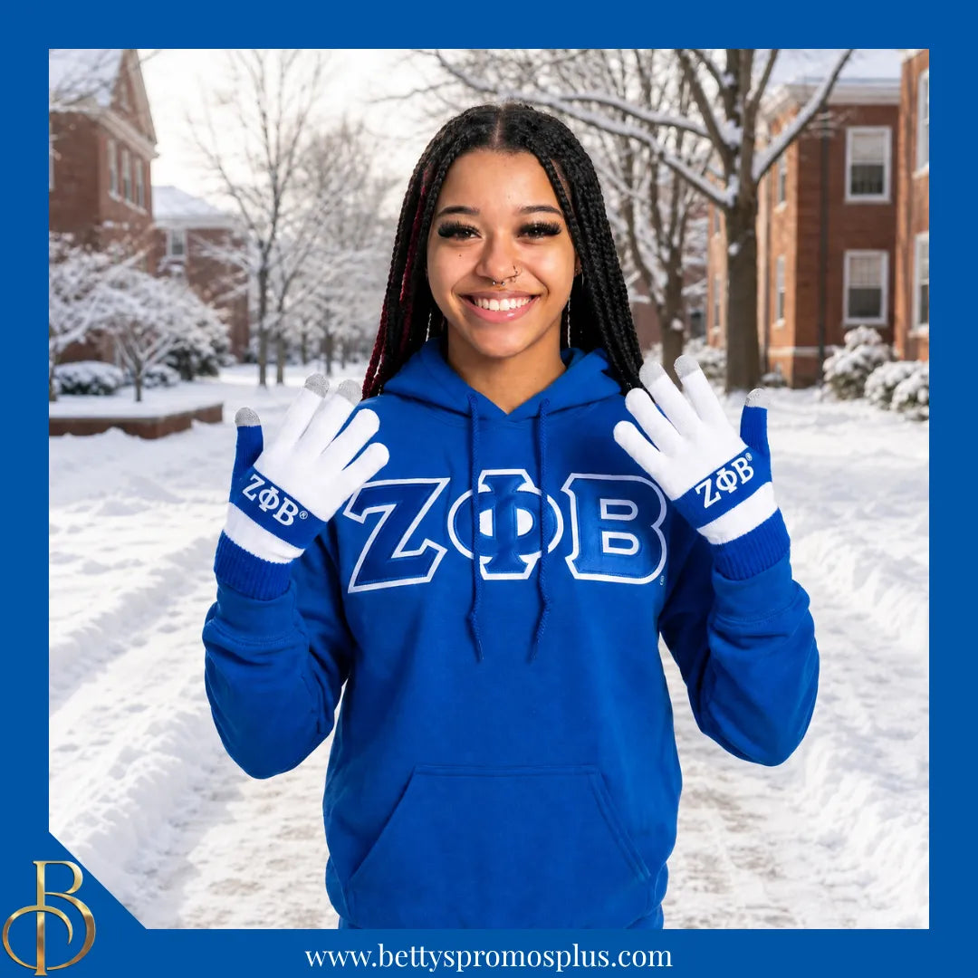 Zeta Phi Beta ΖΦΒ Knit Touch Screen Gloves-Zeta Phi Beta Paraphernalia-Zeta Phi Beta Gloves-Betty's Promos Plus