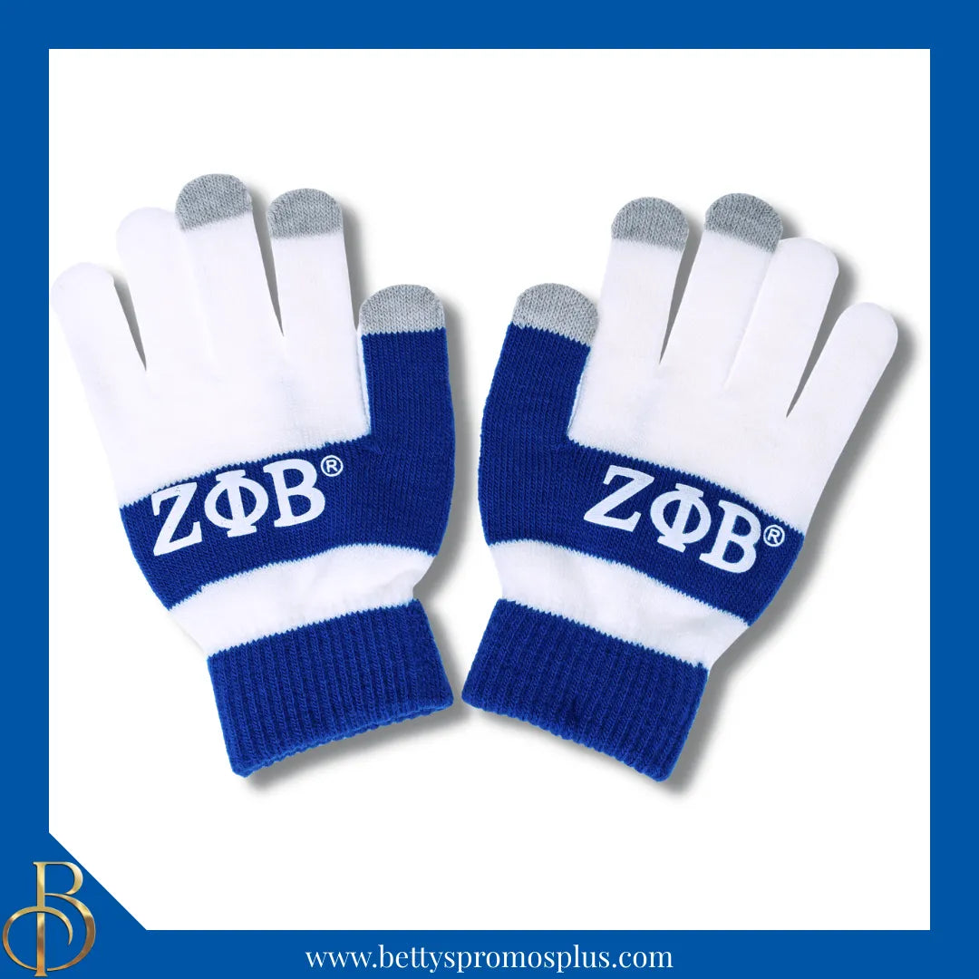Zeta Phi Beta ΖΦΒ Knit Touch Screen Gloves-Zeta Phi Beta Paraphernalia-Zeta Phi Beta Gloves-Betty's Promos Plus