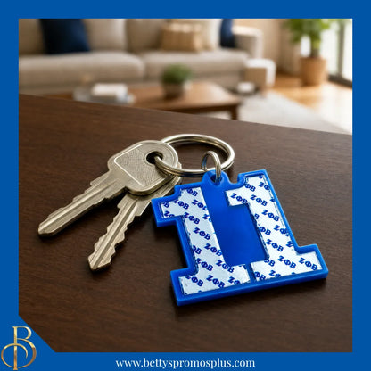 Zeta Phi Beta ΖΦΒ Line Number Mirrored Acrylic Keychain Available 1-25-Zeta Phi Beta Paraphernalia-Zeta Phi Beta Keychain-Betty's Promos Plus