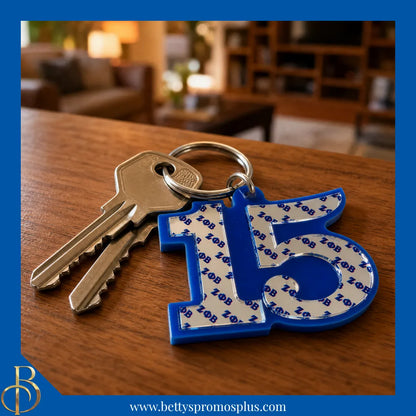 Zeta Phi Beta ΖΦΒ Line Number Mirrored Acrylic Keychain Available 1-25-Zeta Phi Beta Paraphernalia-Zeta Phi Beta Keychain-Betty's Promos Plus