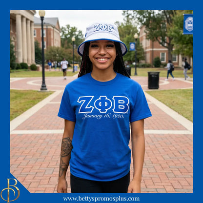 Zeta Phi Beta ΖΦΒ Mesh Flex Fit Embroidered Bucket Hat-Zeta Phi Beta Paraphernalia-Zeta Phi Beta Hats-Betty's Promos Plus