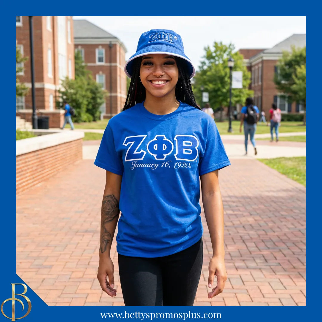 Zeta Phi Beta ΖΦΒ Mesh Flex Fit Embroidered Bucket Hat-Zeta Phi Beta Paraphernalia-Zeta Phi Beta Hats-Betty's Promos Plus